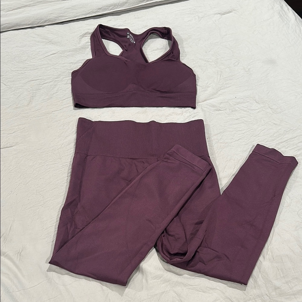 Purple Sports Bra and Leggings Set